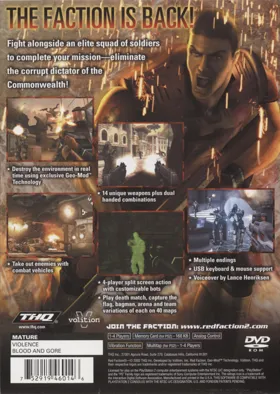 Red Faction II box cover back
